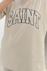 Saint stone printed cycling short co-ord