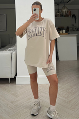 Saint stone printed cycling short co-ord