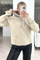 Do what makes you happy stone printed drawstring hoodie