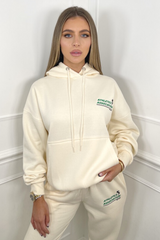 Athletics ecru essential hooded loungewear set