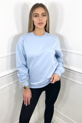Riley light blue oversized round neck sweater