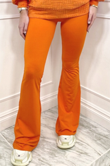 Kylie orange flared high waist trousers