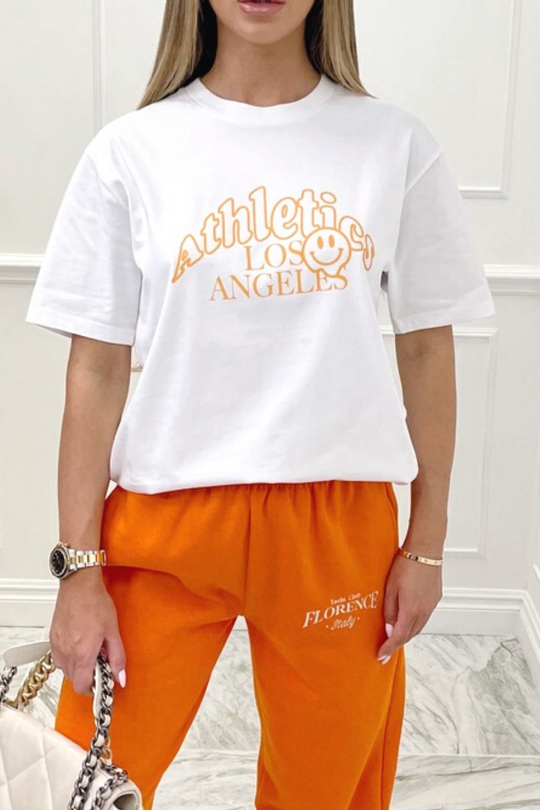 athletics LA orange & white premium tee
