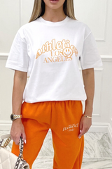 athletics LA orange & white premium tee