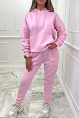 Glamify light pink essential hooded loungewear set
