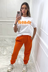 Ready orange & white premium tee