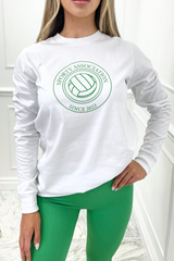 Sporty association netball white long sleeve top