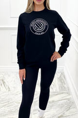 Sporty association netball black long sleeve top