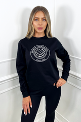 Sporty association netball black long sleeve top