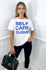 Self care clique white t-shirt