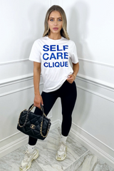 Self care clique white t-shirt