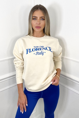 Florence yacht club cream embroidered sweatshirt