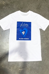 island summer printed white tee