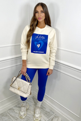 island summer cream round neck sweater