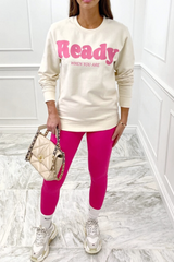 ready cream round neck sweater