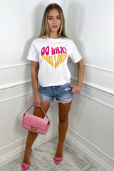 do what you love printed white tee