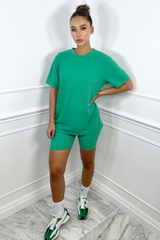 Mimi green ribbed cycling short coord