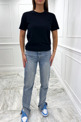 Santa Monica printed black tee