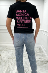 Santa Monica printed black tee