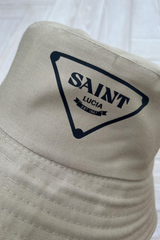 Saint Lucia Printed Beige & black Bucket Hat