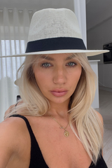 Rebecca Cream & Black Fedora Hat