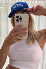 Wellness blue & white  embroidered cap