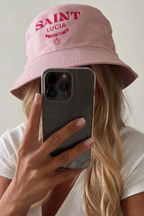 Saint Lucia Printed pink & fuchsia Bucket Hat