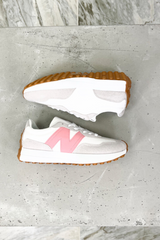 Natalia pink and grey gum sole trainers