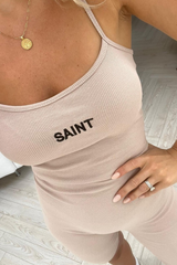 saint stone ribbed strappy unitard