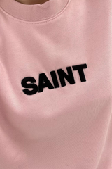 Saint pink embroidered round neck sweater
