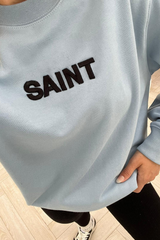 Saint blue round neck sweater