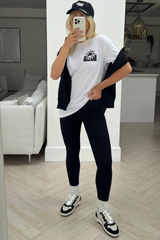 sunshine state white & black printed tee