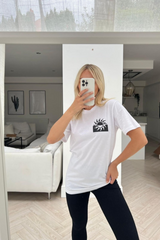 sunshine state white & black printed tee