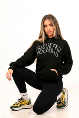 Saint Black & white printed Hoodie