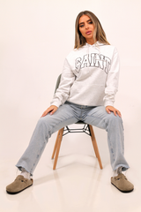 Saint grey & black printed Hoodie