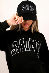 Saint black & white printed cap
