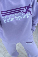 palm spring lilac embroidered sweater loungewear set