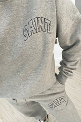 Saint grey printed sweater loungewear set