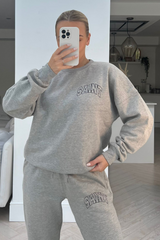 Saint grey printed sweater loungewear set