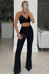 Marley sequin Black trouser coord