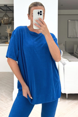 Rosie blue oversized towelling loungewear set