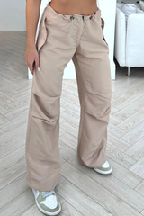 Miley stone toggle waist relaxed fit cargo trousers