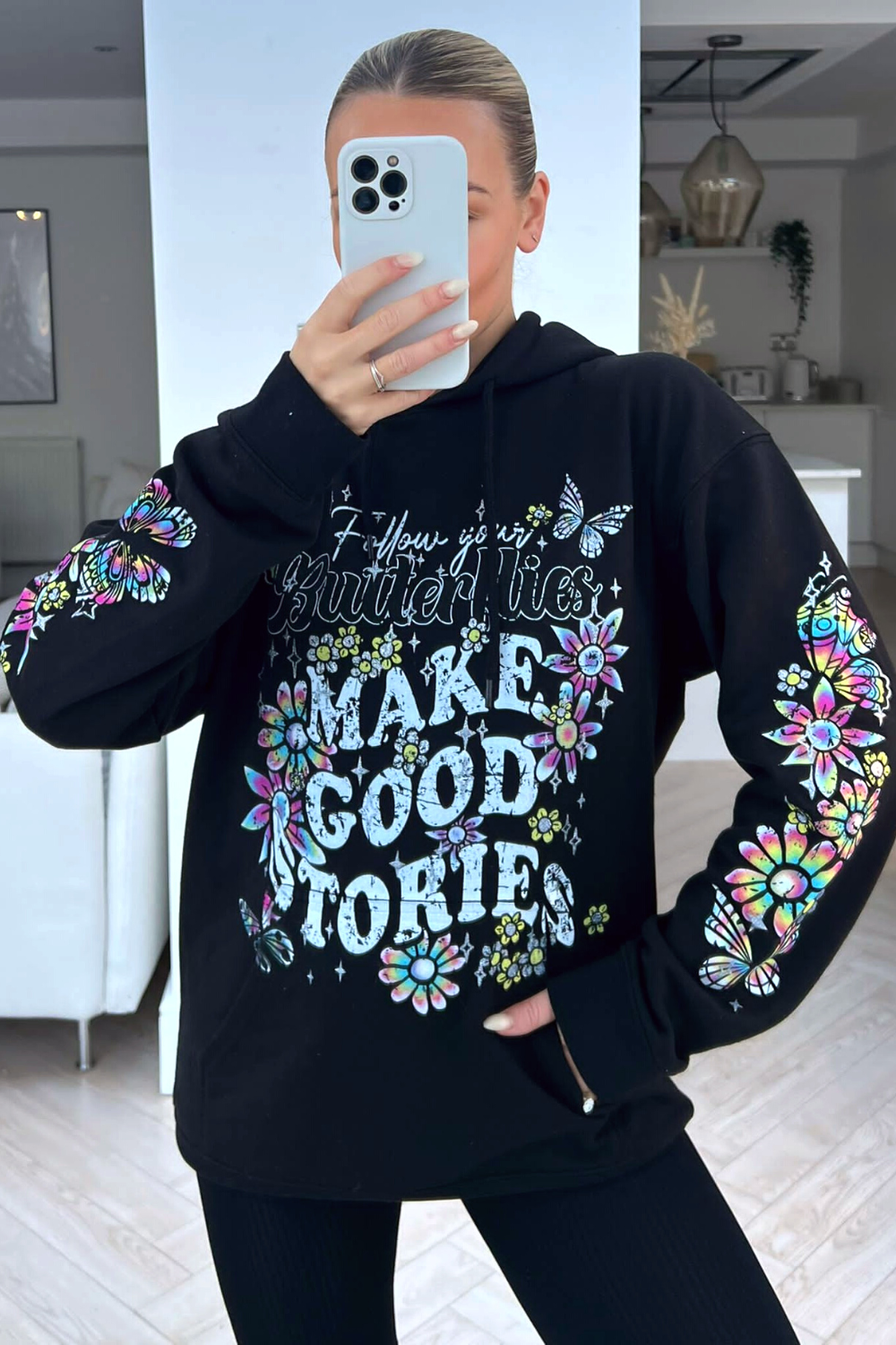 Obey olde sales rose black hoodie