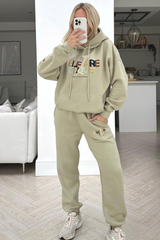 Self care clique sage printed sweater loungewear set