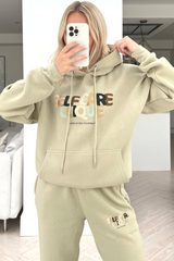 Self care clique sage printed sweater loungewear set