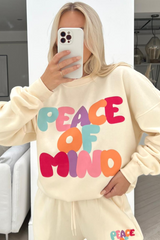 Peace of mind ecru printed sweater
