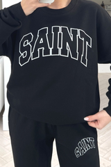 Saint Black printed sweater loungewear set