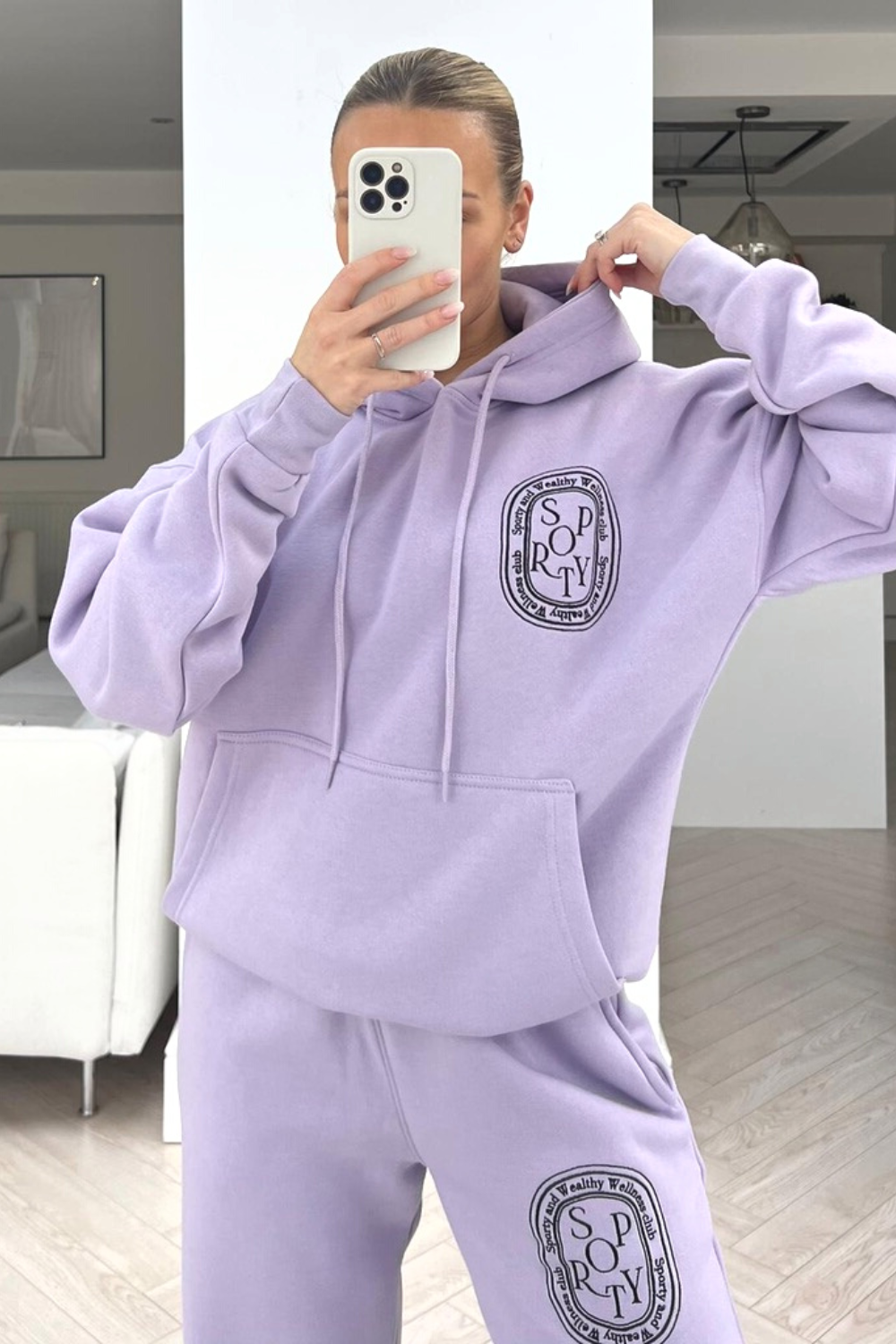 Lilac sweatpants set hotsell