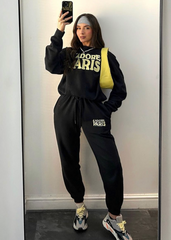 Jadore paris black embroidered sweater loungewear set