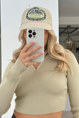 luxury ski resort stone printed cap